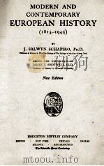 MODERN AND CONTEMPORARY EUROPEAN HISTORY (1815-1945)   1946  PDF电子版封面     