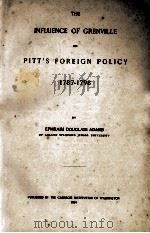 THE INFLUENCE OF GRENVILLE ON PITT'S FOREIGN POLICY 17787-1798（1904 PDF版）