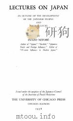 LECTURES ON JAPAN   1938  PDF电子版封面     