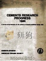 CEMENTS RESEARCH PROGRESS 1986（1987 PDF版）