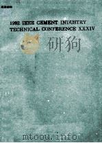 1992 IEEE Cement Industry Technical Conference XXXIV   1992  PDF电子版封面  0780306899   