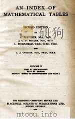 AN INDX OF MATHEMATICAL TABLES VOLUME II PART II. BIBLIOGRAPHY PART III. ERRORS PART IV. INDEX TO IN   1962  PDF电子版封面     