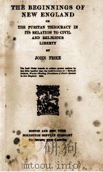 THE BEGINNINGS OF NEW ENGLAND   1889  PDF电子版封面     