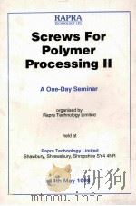 Screws for Polymer Processing II（1998 PDF版）
