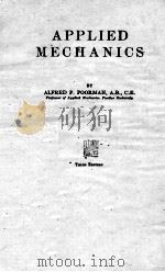 APPLIED MECHANICS THIRD EDITION   1930  PDF电子版封面     
