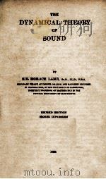 THE DYNAMICAL THEORY OF SOUND   1931  PDF电子版封面     