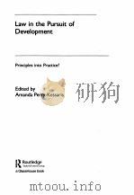 LAW IN THE PURSUIT OF DEVELOPMENT     PDF电子版封面     