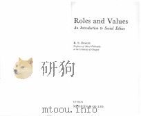 ROLES AND VALUES AN INTRODUCTION TO SOCIAL ETHICS     PDF电子版封面     