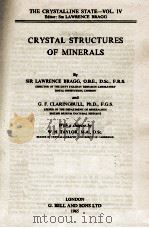 CRYSTAL STRUCTURES OF MINERALS   1965  PDF电子版封面     