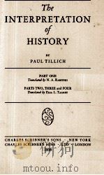 THE INTERPRETATION OF HISTORY   1936  PDF电子版封面     