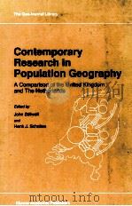 CONTEMPORARY PESEARCH IN POPULATION GEOGRAPHY   1989  PDF电子版封面  0792304314   