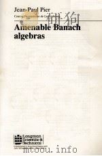 AMENABLE BANACH ALGEBRAS   1988  PDF电子版封面     