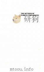 THE METHOD OF PAIRED COMPARISONS   1988  PDF电子版封面     