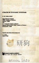 CHAOS IN DYNAMIC SYSTEMS   1985  PDF电子版封面     