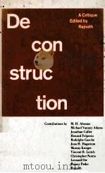 DECONSTRUTION:A CRITIQUE   1989  PDF电子版封面     
