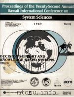 DECISION SUPPORT AND KNOWLEDGE BASED SYSTEMS TRACK   1989  PDF电子版封面  0818619139   
