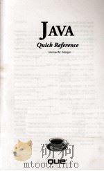 JAVA: QUICK REFERENCE   1996  PDF电子版封面  9780789708687   