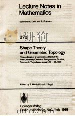 LECTURE NOTES IN MATHEMATICS 870: SHAPE THEORY AND GEOMETRIC TOPOLOGY（1981 PDF版）