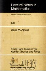 LECTURE NOTES IN MATHEMATICS 931: FINITE RANK TORSION FREE ABELIAN GROUPS AND RINGS   1982  PDF电子版封面  3540115579;038711579   
