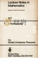 LECTURE NOTES IN MATHEMATICS 977: ON GLOBAL UNIVALENCE THEOREMS   1983  PDF电子版封面  3540119884;0387119884   
