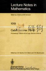 LECTURE NOTES IN MATHEMATICS 1019: CABAL SEMINAR 79-81（1983 PDF版）