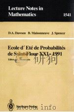 ECOLE D'ETE DE PROBABILITES DE SAINT-FLOUR XXI - 1991   1993  PDF电子版封面  3540566228;0387566228   