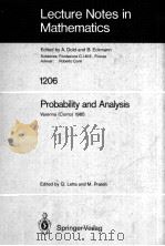 LECTURE NOTES IN MATHEMATICS 1206: PROBABILITY AND ANALYSIS（1986 PDF版）