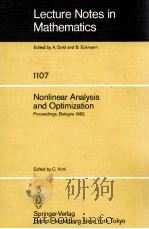 LECTURE NOTES IN MATHEMATICS 1107: NONLINEAR ANALYSIS AND OPTIMIZATION（1984 PDF版）