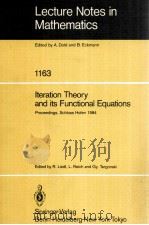 LECTURE NOTES IN MATHEMATICS 1163: ITERATION THEORY AND ITS FUNCTIONAL EQUATIONS   1985  PDF电子版封面  3540160671;0387160671   