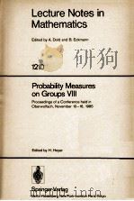 LECTURE NOTES IN MATHEMATICS 1210: PROBABILITY MEASURES ON GROUPS VIII   1986  PDF电子版封面  3540168060;0387168060   