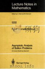LECTURE NOTES IN MATHEMATICS 1232: ASYMPTOTIC ANALYSIS OF SOLITON PROBLEMS   1986  PDF电子版封面  3540172033;0387172033   