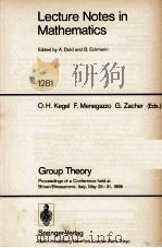 LECTURE NOTES IN MATHEMATICS 1281: GROUP THEORY   1987  PDF电子版封面  354018399X;038718399X   