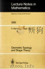 LECTURE NOTES IN MATHEMATICS 1283: GEOMETRIC TOPOLOGY AND SHAP THEORY   1987  PDF电子版封面  3540184430;0387184430   