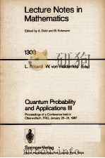 LECTURE NOTES IN MATHEMATICS 1303: QUANTUM PROBABILITY AND APPLICATIONS III   1988  PDF电子版封面  354018919X;038718919X   