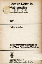 LECTURE NOTES IN MATHEMATICS 1308: TWO-PARAMETER MARTINGALES AND THEIR QUADRATIC VARIATION（1988 PDF版）