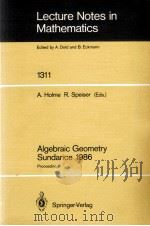 LECTURE NOTES IN MATHEMATICS 1311: ALGEBRAIC GEOMETRY SUNDANCE 1986   1988  PDF电子版封面  3540192360;0387192360   