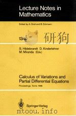 LECTURE NOTES IN MATHEMATICS 1340: CALCULUS OF VARIATIONS AND PARTIALDIFFERENTIAL EQUATIONS   1988  PDF电子版封面  3540501193;0387501193   