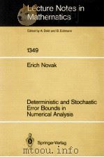 LECTURE NOTES IN MATHEMATICS 1349: DETERMINISTIC AND STOCHASTIC ERROR BOUNDS IN NUMERICAL ANALYSIS   1988  PDF电子版封面  3540503684;0387503684   