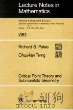 LECTURE NOTES IN MATHEMATICS 1353: CRITICAL POINT THEORY AND SUBMANIFOLD GEOMETRY   1988  PDF电子版封面  3540503994;0387503994   