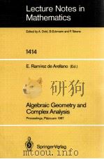 LECTURE NOTES IN MATHEMATICS 1414: ALGEBRAIC GEOMETRY AND COMPLEX ANALYSIS   1989  PDF电子版封面  3540521755;0387521755   