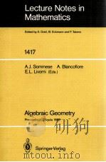 LECTURE NOTES IN MATHEMATICS 1417: ALGEBRAIC GEOMETRY（1990 PDF版）