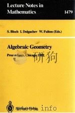 LECTURE NOTES IN MATHEMATICS 1479: ALGEBRAIC GEOMETRY（1991 PDF版）
