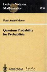 QUANTUM PROBABILITY FOR PROBABILISTS   1993  PDF电子版封面  3540564764;0387564764   