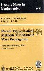 RECENT MATHEMATICAL METHODS IN NONLINEAR WAVE PROPAGATION   1996  PDF电子版封面  9783540619079   