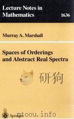 SPACES OF ORDERINGS AND ABSTRACT REAL SPECTRA   1996  PDF电子版封面  9783540617297   