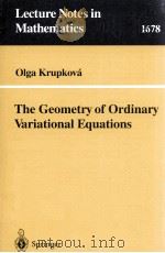 THE GEOMETRY OF ORDINARY VARIATIONAL EQUATIONS   1997  PDF电子版封面  9783540638322   