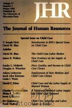 THE JOURNAL OF HUMAN RESOURCES VOLUME 27 NUMBER 1   1992  PDF电子版封面     