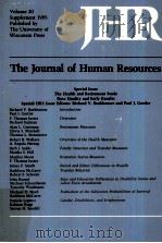 THE JOURNAL OF HUMAN RESOURCES VOLUME 30   1995  PDF电子版封面     