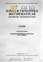 DISSERTATIONES MATHEMATICAE(ROZPRAWY MATEMATYCZNE)CCLXIII   1987  PDF电子版封面  8301078928   