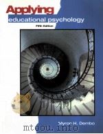 APPLYING:EDUCATIONAL PSYCHOLOGY FIFTH EDITION   1994  PDF电子版封面  0801313988   